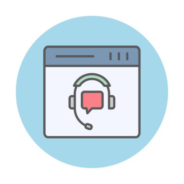 Modern Çevrimiçi Online Destekleyici element tasarımının vektör illüstrasyonu                            