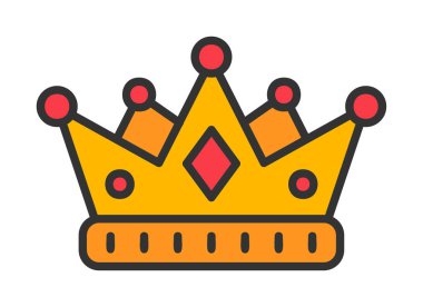 Taç düz simge vektör çizim