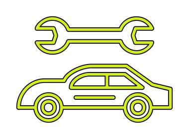 Basit araba Tamir simgesi vektör çizimi tasarımı