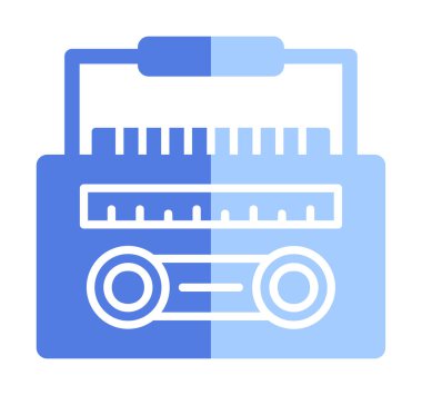 düz Radyo Cassette simgesi illüstrasyonu  