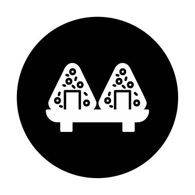 Onigiri sushi simgesi, vektör illüstrasyonu 