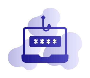 Basit Phishing simgesi, düz tasarım illüstrasyon