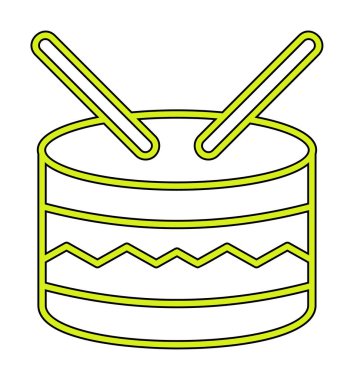 davul simgesi doğrusal vektör illüstrasyon tasarımı