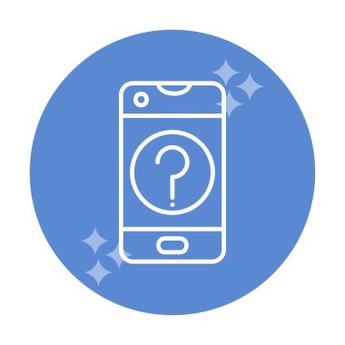 Yardım veya mobil destek simgesi, vektör illüstrasyonu 