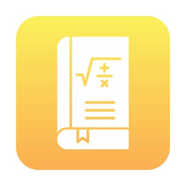 Matematik kitabı. Web simgesi basit illüstrasyon                         