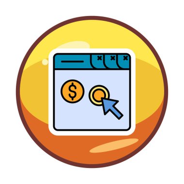 Her Tıklama simgesine Öde, vektör illüstrasyonu