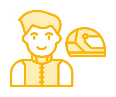 Araba Yarışçısı simgesi, vektör illüstrasyonu 