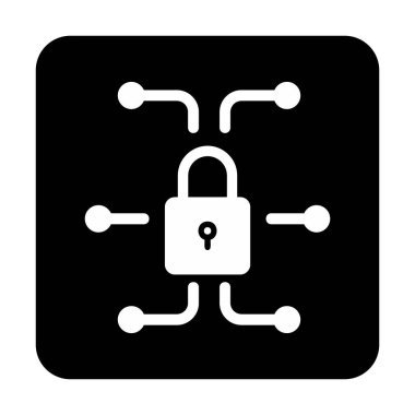 Ağ güvenlik simgesi, vektör çizim 