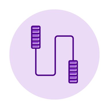 İp sporu ikonunu atlıyorum. Vektör illüstrasyonu 