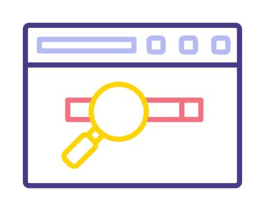 tarayıcı web simgesi, vektör illüstrasyonu 