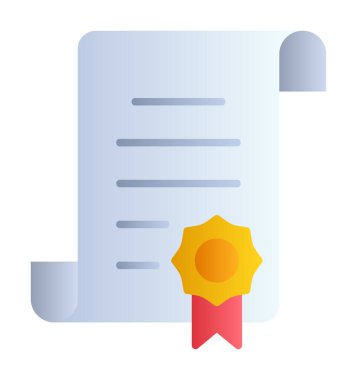 Sertifika vektör simgesi modern basit illüstrasyon                                 