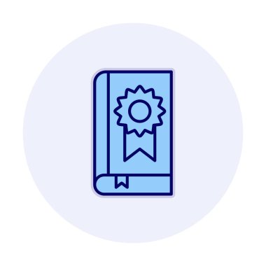 Kitap Madalyası simgesi, vektör illüstrasyonu 