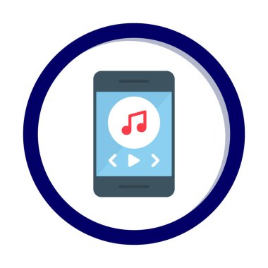 düz akıllı telefon müzik çalar simgesi
