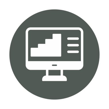 Basit Bilgisayar İzleme Veri Analizi simgesi, vektör illüstrasyonu