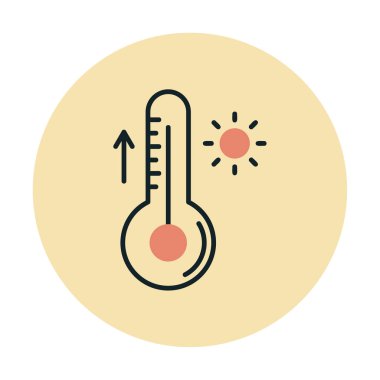 Termometre web simgesi, vektör çizim 