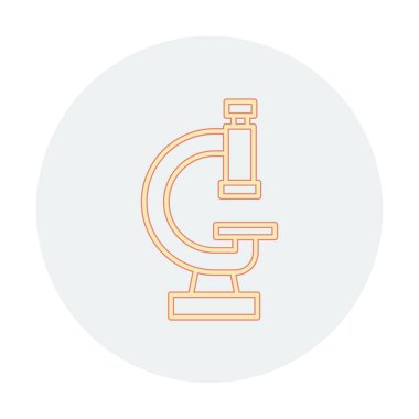 Düz mikroskop. Web simgesi vektör illüstrasyon tasarımı