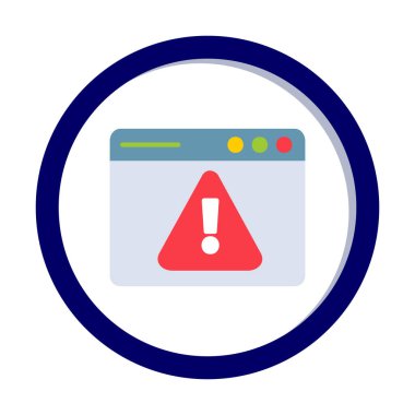 Basit Web Uyarı simgesi, vektör illüstrasyonu