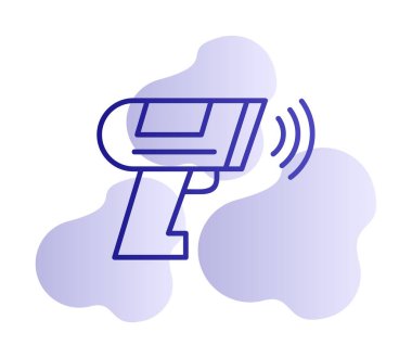 Basit barkod tarayıcı simgesi, vektör illüstrasyonu