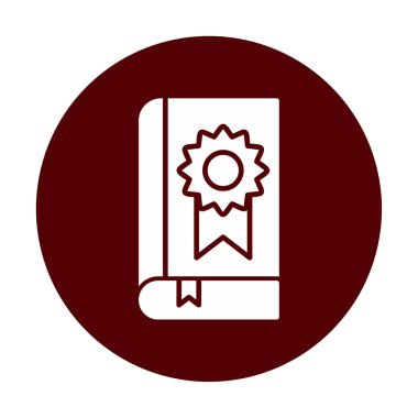 Kitap Madalyası simgesi, vektör illüstrasyonu 