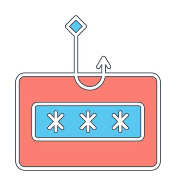 Basit Phishing simgesi, düz tasarım illüstrasyon