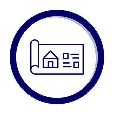 Ev Planı simgesi, vektör illüstrasyonu            