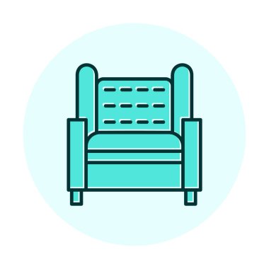 Koltuk yassı simgesi, vektör illüstrasyonu