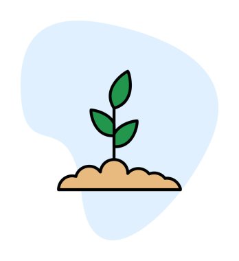 Yapraklı saksıda bitki, vektör çizimi 