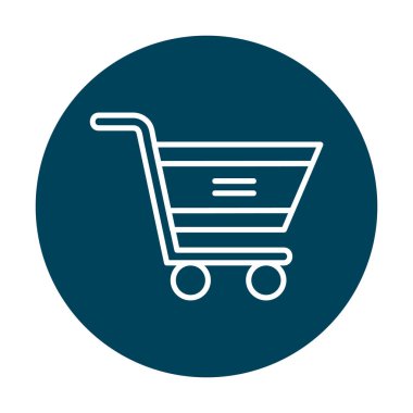 Alışveriş arabası ikonu. arkaplanda izole edilmiş çizgi vektör rengi