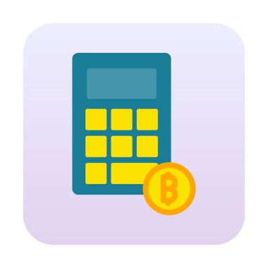 Şifreleme para birimi hesap makinesi web simgesi basit illüstrasyon