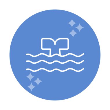 Moda tarzında izole edilmiş arka planda su ikonu olan balina kuyruğu