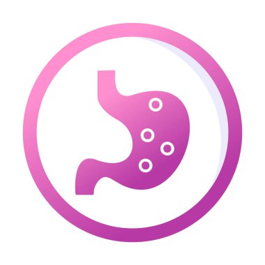 İnsan mide ikonu. Beyaz arkaplanda izole edilmiş web tasarımı için İnsan mide vektörü simgesi