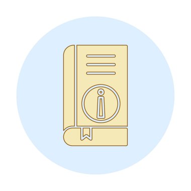 Basit Kitap Bilgileri simgesi, vektör illüstrasyonu