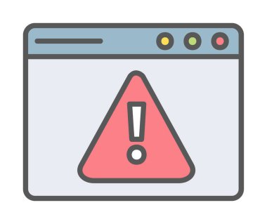 Basit Web Uyarı simgesi, vektör illüstrasyonu