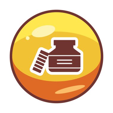 Mürekkep kavanozu simgesinin vektör çizimi 