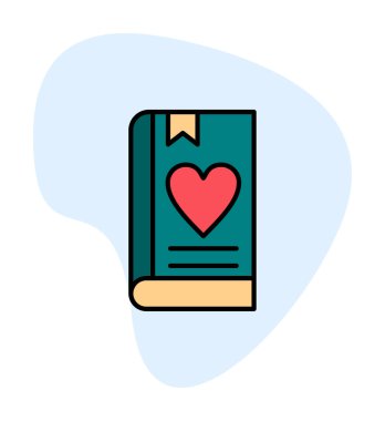 Yer imi simgesi olan aşk kitabı, basit vektör illüstrasyonu 