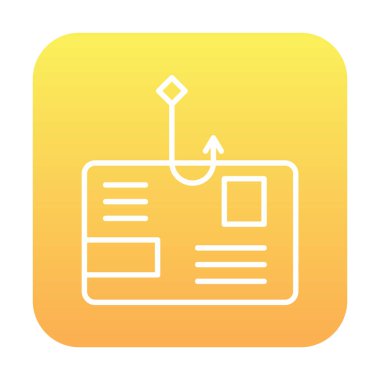 E- posta phishing satır simgesi. Mobil konsept ve web tasarımı için posta dolandırıcılığı stili işareti. Sembol, logo çizimi. Vektör grafikleri