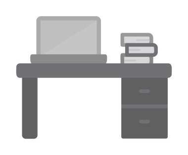 Ofis masa simgesinin vektör illüstrasyonu 