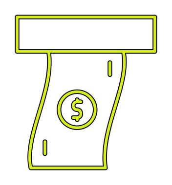 Ödeme sembolü, ödenecek dolar banknotu, vektör simgesi tasarımı