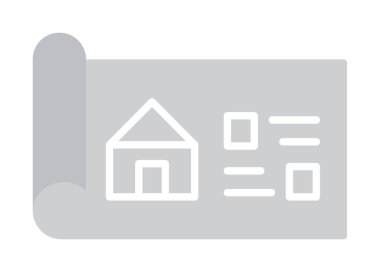 Ev Planı simgesi, vektör illüstrasyonu            