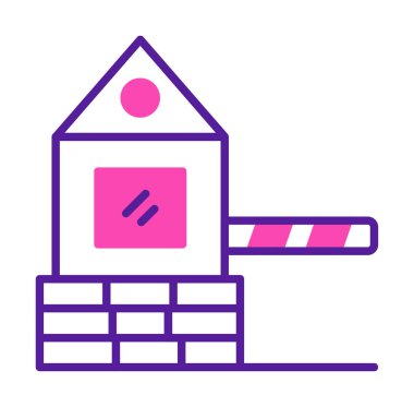 Askeri Bariyer simgesinin vektör çizimi 