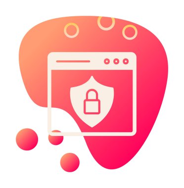 Basit Web Güvenlik simgesi, vektör illüstrasyonu