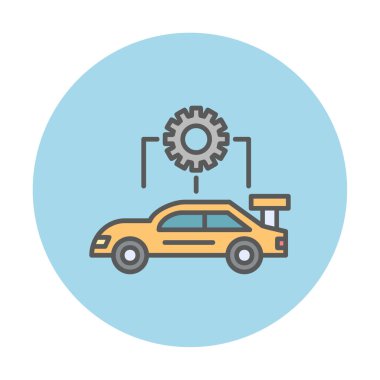 Araba servisi ikon vektör çizimi. Otomobil Yapılandırması             