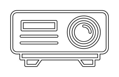 düz projektör web simgesi vektörü 