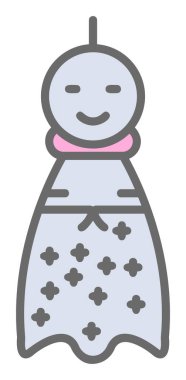 Teru Teru Bozu simgesi, vektör çizimi