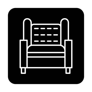 Koltuk yassı simgesi, vektör illüstrasyonu