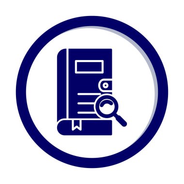 Büyüteç vektör çizimi olan bir kitap. Arama Kitabı kavramı                  