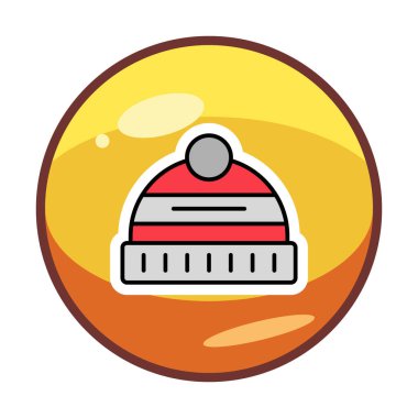 Kış Şapkası simgesinin vektör illüstrasyonu