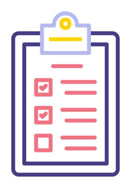 kontrol listesi simgesi, vektör illüstrasyonu 