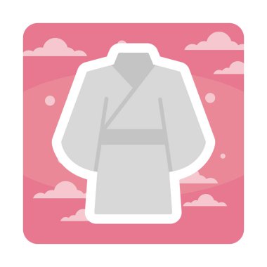 Japon kimono simgesi vektör illüstrasyonu 