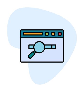 tarayıcı web simgesi, vektör illüstrasyonu 